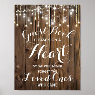 Rustikale Lichterkette Herzogbuch Hochzeit Poster