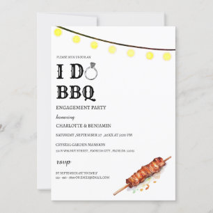 Rustikale Lichterkette Ich Heirate BBQ Verlobungsf Einladung