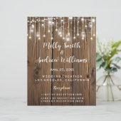 Rustikale Lichterkette Party/Hochzeitsprogramm (Stehend Vorderseite)