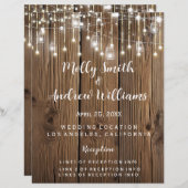 Rustikale Lichterkette Party/Hochzeitsprogramm (Vorne/Hinten)