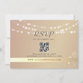 Rustikale Lichterkette QR-Code Hochzeit Einladung (Rückseite)