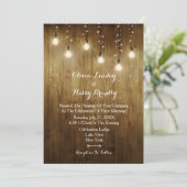 Rustikale Lichterketten auf dem Lande - Einladung (Stehend Vorderseite)