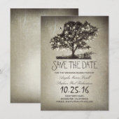 Rustikale Lichterketten-Baum Save-the-Date-Karten Save The Date (Vorne/Hinten)