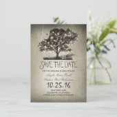 Rustikale Lichterketten-Baum Save-the-Date-Karten Save The Date (Stehend Vorderseite)