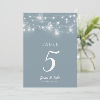 Rustikale Lichterketten Hochzeit Tischkarten