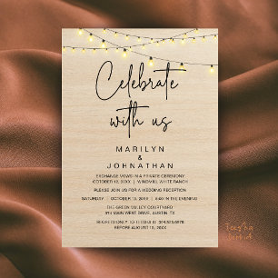 Rustikale Lichterketten Hochzeitsempfang Elegant Einladung