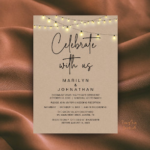 Rustikale Lichterketten Hochzeitsempfang Elegant Einladung