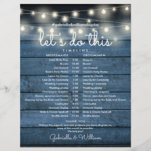 Rustikale Lichterketten Hochzeitsplan Zeitachse