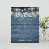 Rustikale Lichterketten Hochzeitsplan Zeitachse (Stehend Vorderseite)