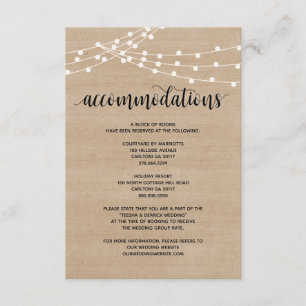 Rustikale Lichterketten Hochzeitsunterkünfte Karte
