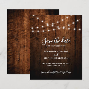 Rustikale Lichterketten & Holz Hochzeit Save The D
