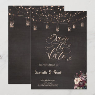 Rustikale Lichterketten Rosen Save The Date