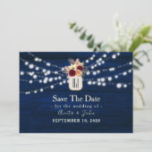 Rustikale Lichterketten Save the Date (Stehend Vorderseite)