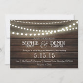 Rustikale Lichterzitterung zur Einladung (Vorderseite)