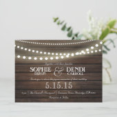Rustikale Lichterzitterung zur Einladung (Stehend Vorderseite)