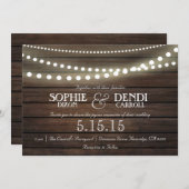 Rustikale Lichterzitterung zur Einladung (Vorne/Hinten)