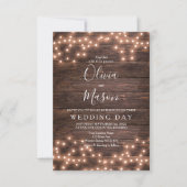 Rustikale Lichtzeichenkarte Einladung (Vorderseite)