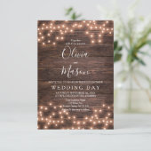 Rustikale Lichtzeichenkarte Einladung (Stehend Vorderseite)
