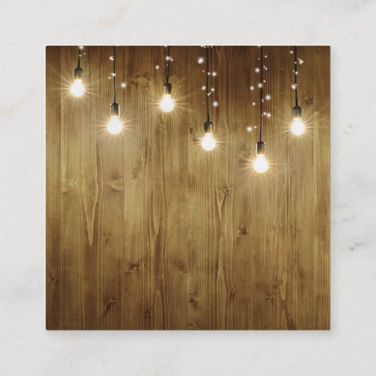 Rustikale Lichtzeichenkarte für Hochzeitdetails Begleitkarte (Rückseite)