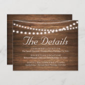 Rustikale Lichtzeichenreihe Details 4.25" x 5.5" K Begleitkarte (Vorne/Hinten)