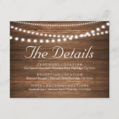 Rustikale Lichtzeichenreihe Details 4.25" x 5.5" K Begleitkarte (Vorderseite)