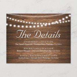 Rustikale Lichtzeichenreihe Details 4.25" x 5.5" K Begleitkarte