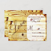 Rustikale Liebe aus Stallholz Hochzeit RSVP-Karten RSVP Karte (Vorne/Hinten)