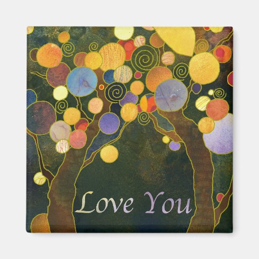 Rustikale Liebe Bäume Liebe Sie Magnet (Vorne)