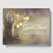 Rustikale Liebe Bäume und Mason Jar Lights Hochzei Gästebuch (Vorderseite)