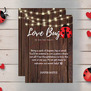 Rustikale Liebe Bug Baby Dusche Begleitkarte