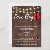 Rustikale Liebe Bug Baby Dusche Einladung (Vorderseite)
