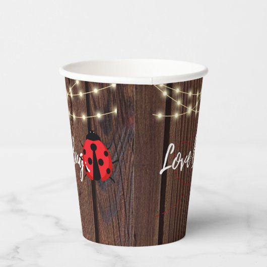 Rustikale Liebe Bug Baby Dusche Pappbecher (Rechts)
