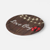 Rustikale Liebe Bug Baby Dusche Pappteller (Schrägansicht)