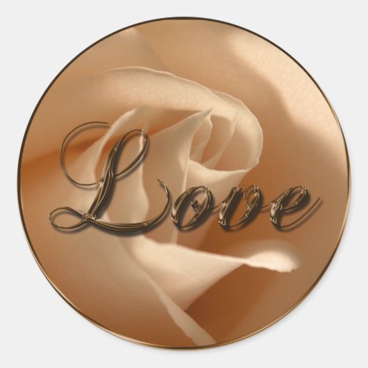 Rustikale Liebe Cream Rose Hochzeit Umschlag Aufkl Runder Aufkleber (Vorderseite)