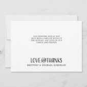 Rustikale Liebe dank Antler Light Wood Dankeskarte (Rückseite)