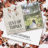 Rustikale Liebe dank Antler Light Wood Dankeskarte