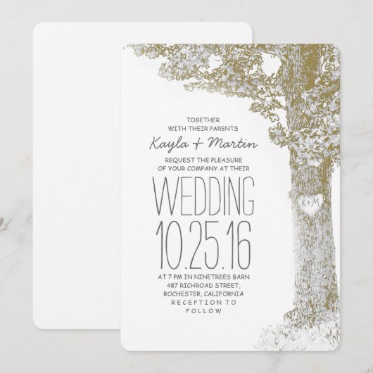 Rustikale Liebe Einladung (Vorne/Hinten)