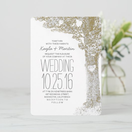 Rustikale Liebe Einladung (Stehend Vorderseite)