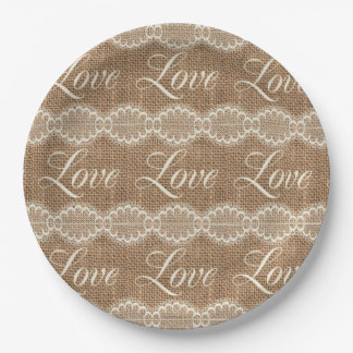 Rustikale Liebe für Hochzeiten Pappteller