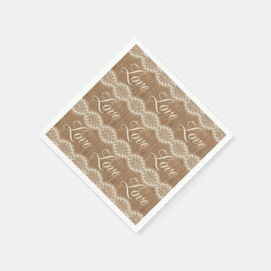 Rustikale Liebe für Hochzeiten Serviette (Ecke)