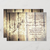 Rustikale Liebe für Hochzeitsfeiern Einladung (Vorne/Hinten)