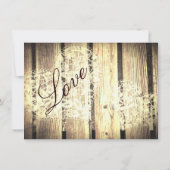 Rustikale Liebe für Hochzeitsfeiern Einladung (Rückseite)