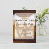 Rustikale LIEBE Hochzeitsfeier Einladung (Stehend Vorderseite)