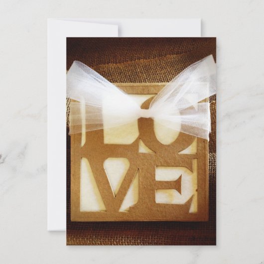 Rustikale LIEBE Hochzeitsfeier Einladung (Rückseite)