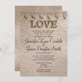 Rustikale LIEBE Hochzeitsfeiern Einladung (Vorne/Hinten)