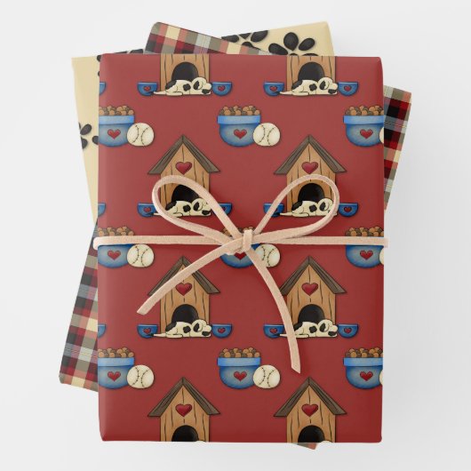Rustikale Liebe Hunde Geschenkpapier Set (Beispiel)