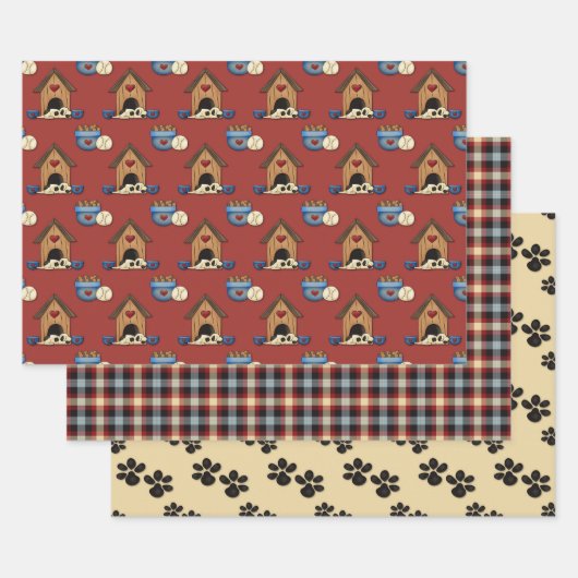 Rustikale Liebe Hunde Geschenkpapier Set (Set)