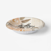 Rustikale Liebe im Blut Peach-Blume Pappteller (Gewinkelt)