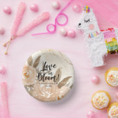 Rustikale Liebe im Blut Peach-Blume Pappteller (Party)