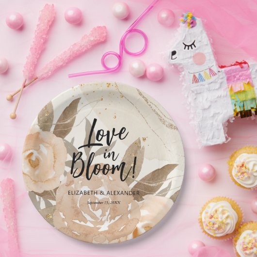 Rustikale Liebe im Blut Peach-Blume Pappteller (Party)